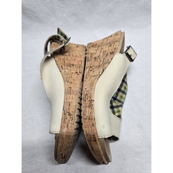 CROCS A-Leigh Beige Cork Wedge Sling Back Sandals Womens Size 7 - Picture 6 of 11